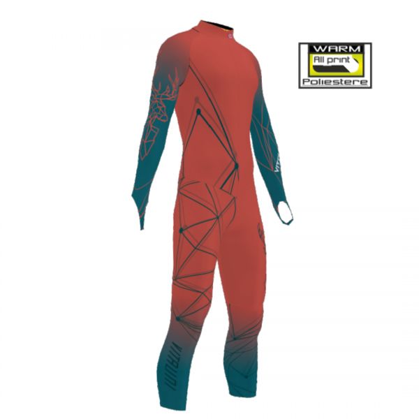 Combinaison WARM Geometric Red avec protections EB/VP56-GR